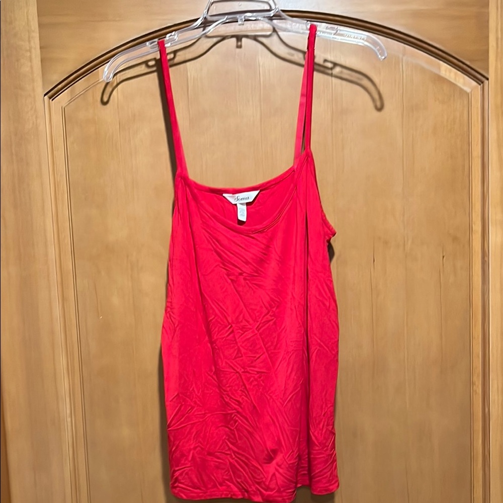 Soma Red Camisole Top with Spaghetti Straps